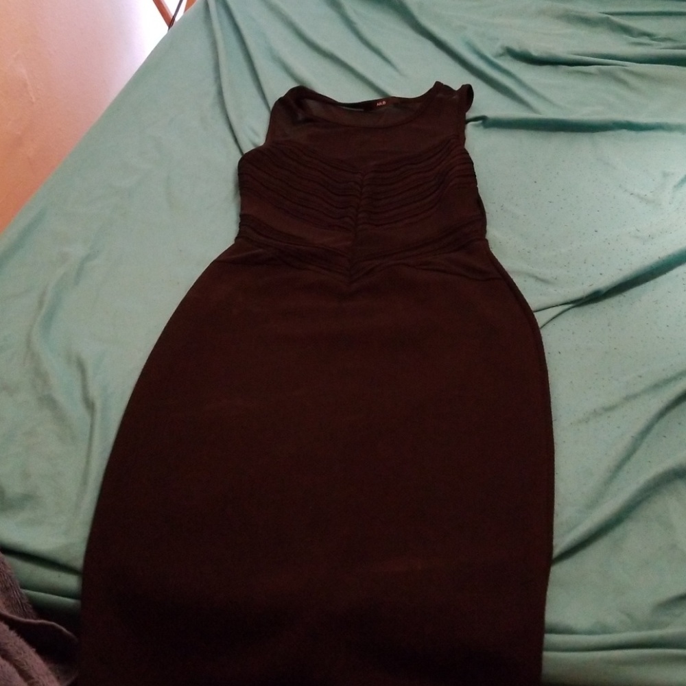 Black mesh party dress